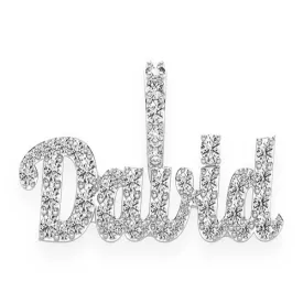 0.10CTW Custom Bold Script Diamond Letter Nameplate Pendant