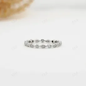 0.14CTW Lab Grown Diamond Art Deco Eternity Minimalist Stack Band