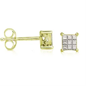 1/4 CTW Diamond Stud Earrings in 14KT Yellow Gold