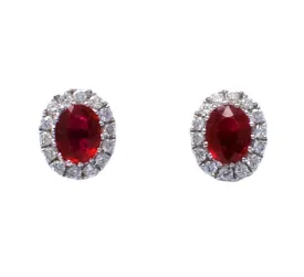 18ct Ruby & Diamond Earrings