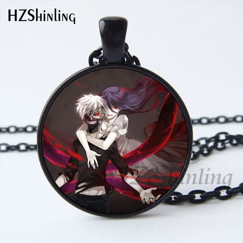 2017 New Arrival Tokyo Ghoul Kaneki Ken Necklace Handmade Glass Dome Tokyo Ghoul Pendant Jewelry Steampunk Necklace HZ1