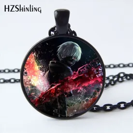 2017 New Arrival Tokyo Ghoul Kaneki Ken Necklace Handmade Glass Dome Tokyo Ghoul Pendant Jewelry Steampunk Necklace HZ1