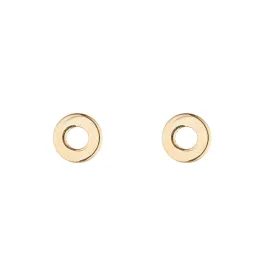 9kt Gold Mini Open Circle Stud Earrings