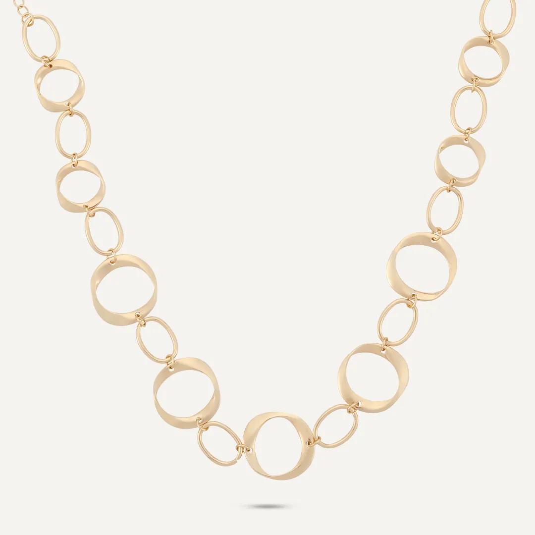 Abstract Lobster Clasp Necklace In Gold-Tone