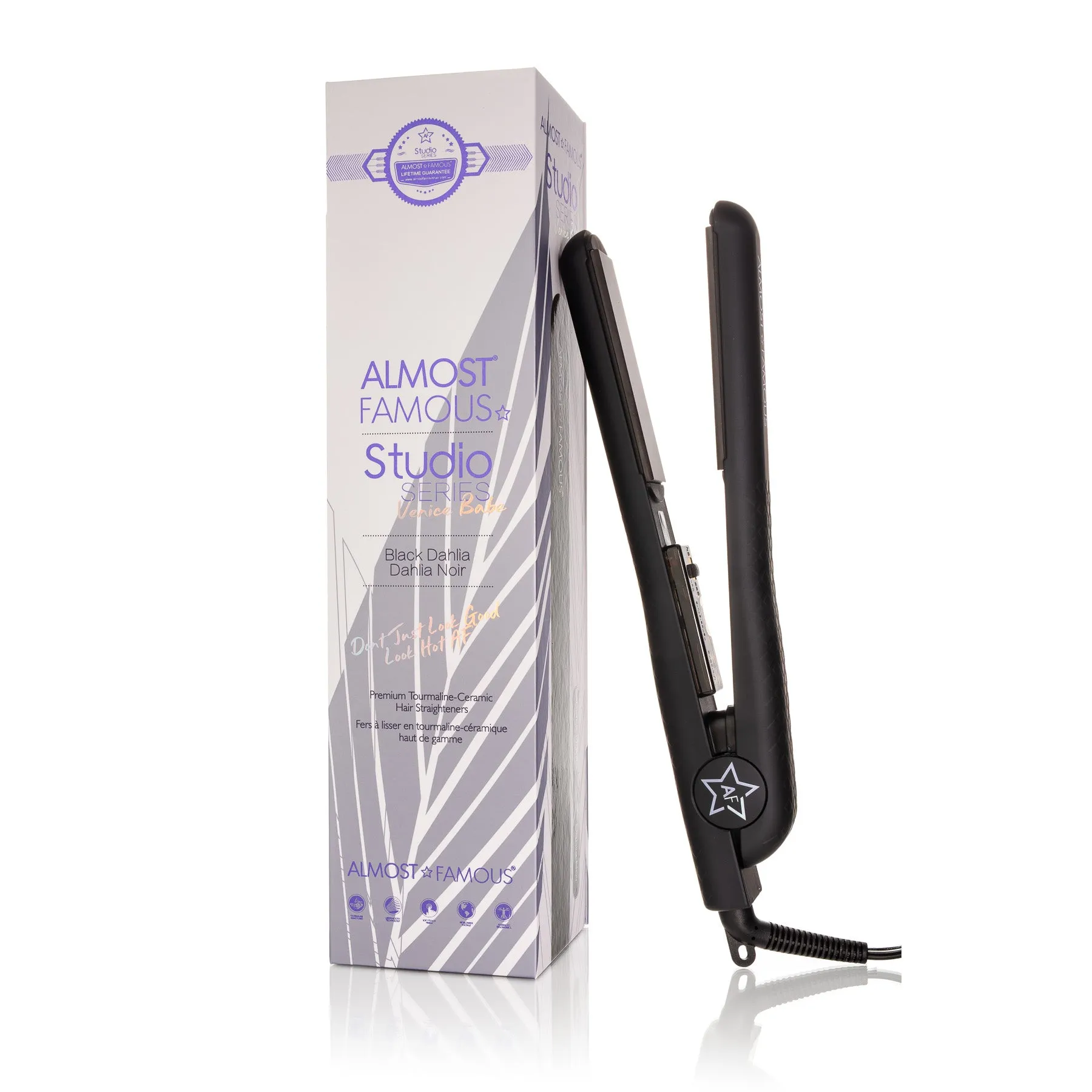 Almost Famous 1.25" Venice Babe Flat Iron with Luxe Gem Infused Plates