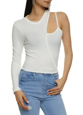 Asymmetrical Cut Out One Shoulder Top