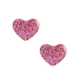 Baby Bling 2pk Heart Clips: Glitter Pink