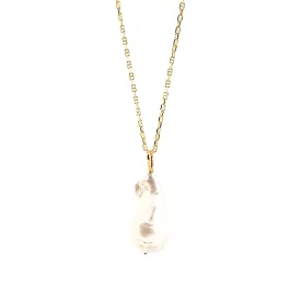 Baroque Pearl Pendant / Necklace, Solid Gold