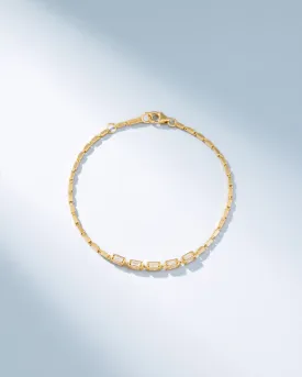 Block-Chain Multi-Diamond Thin Bracelet