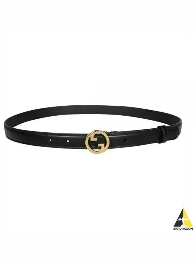 Blondie Thin Leather Belt Black