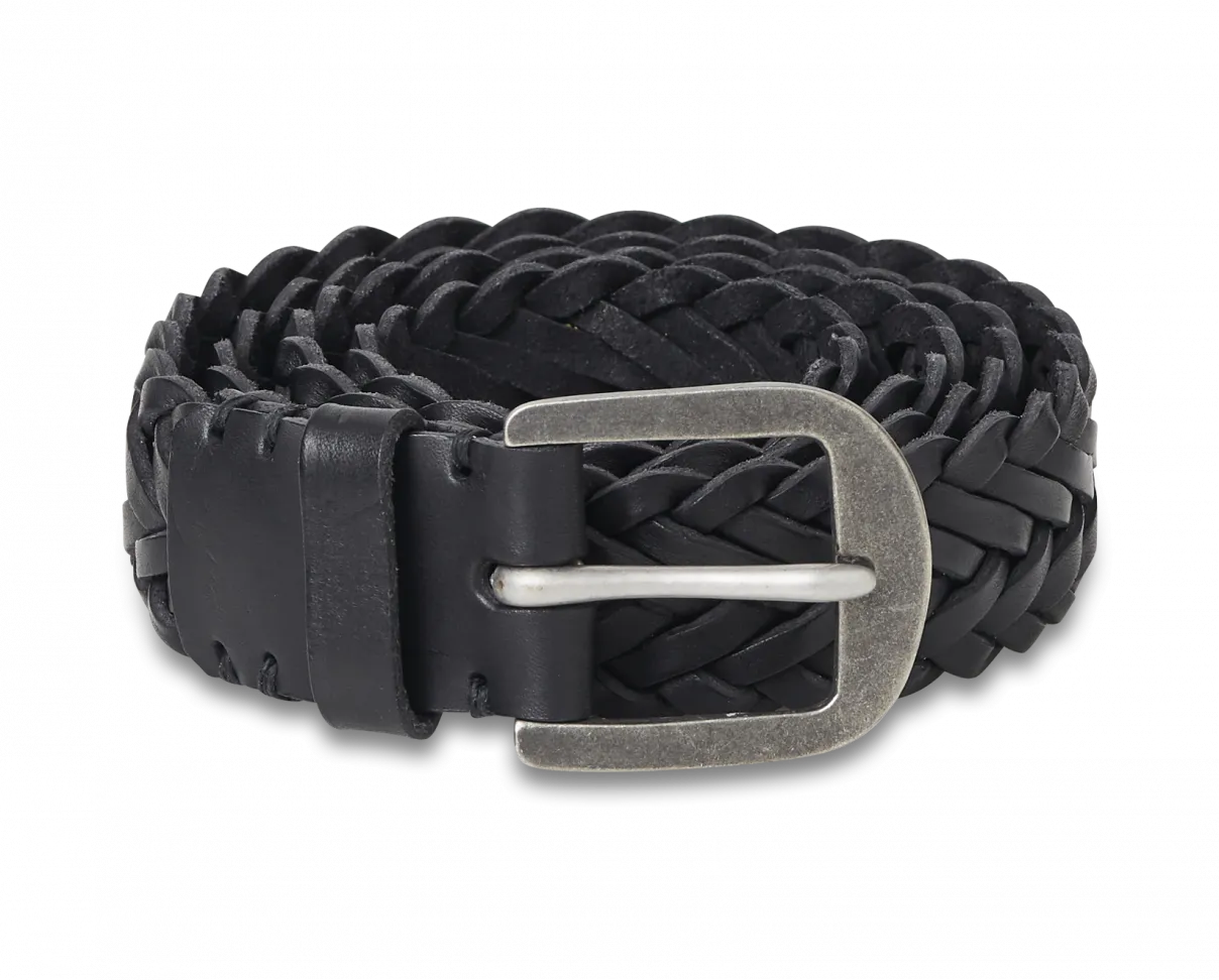 Braided Belt - Pitch Black / Pewter