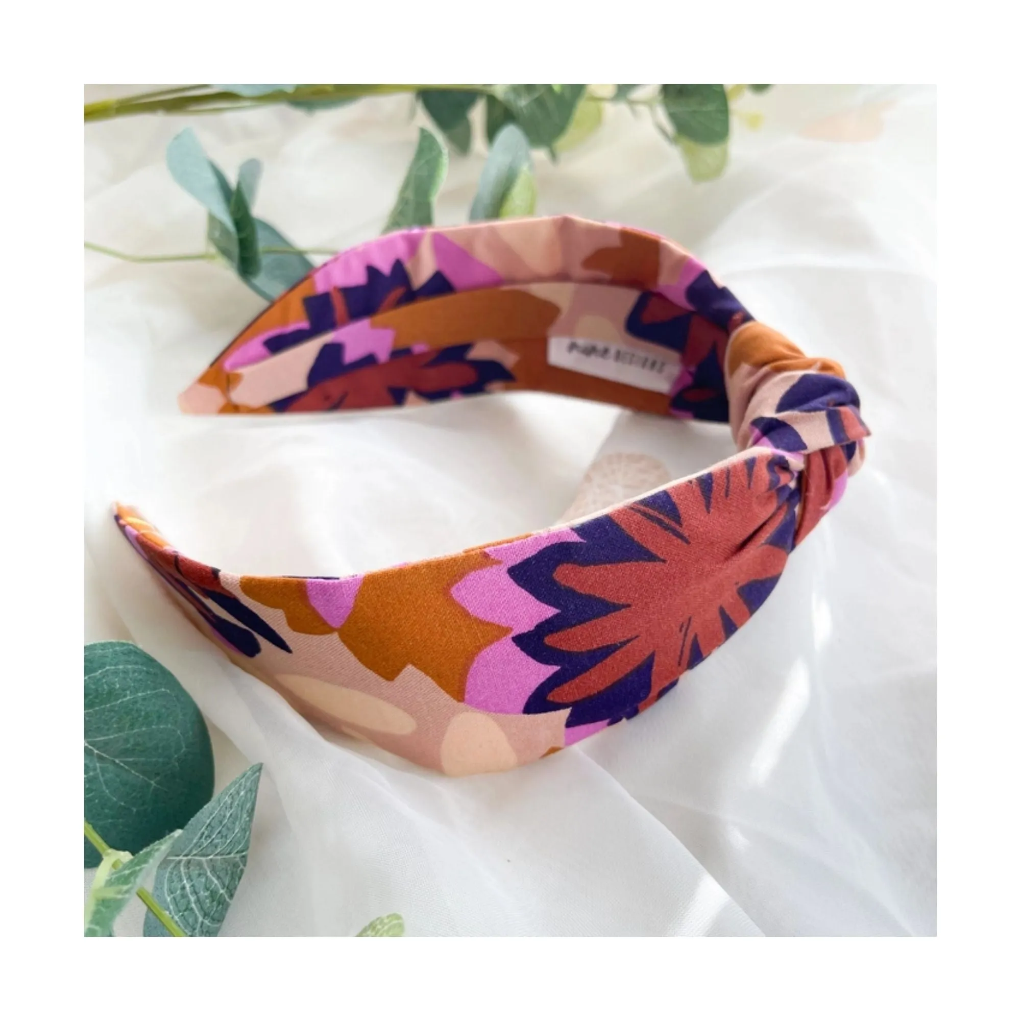 Bright Autumn Floral Print Knot Headband