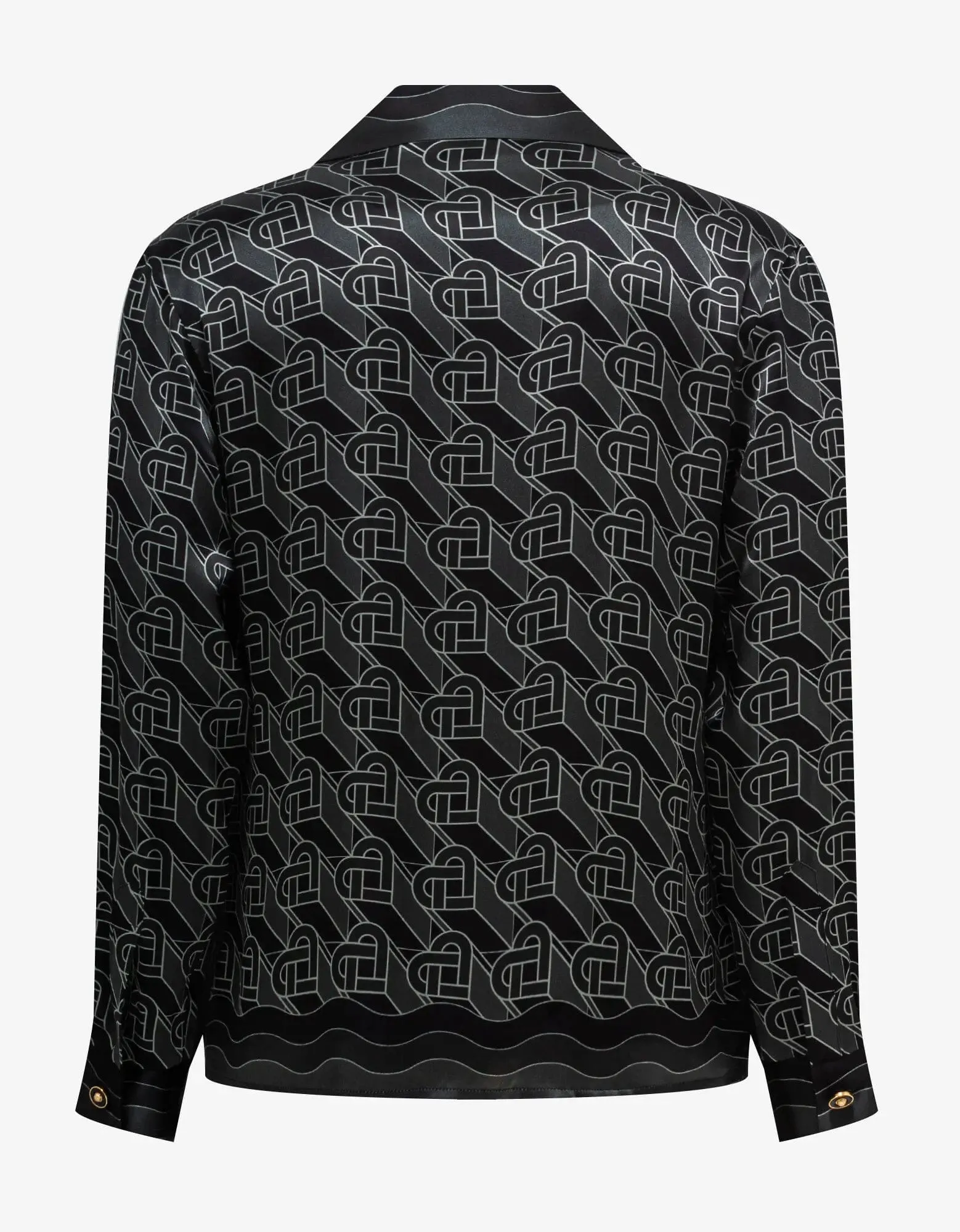 Casablanca Black Heart Monogram Silk Shirt