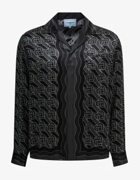 Casablanca Black Heart Monogram Silk Shirt