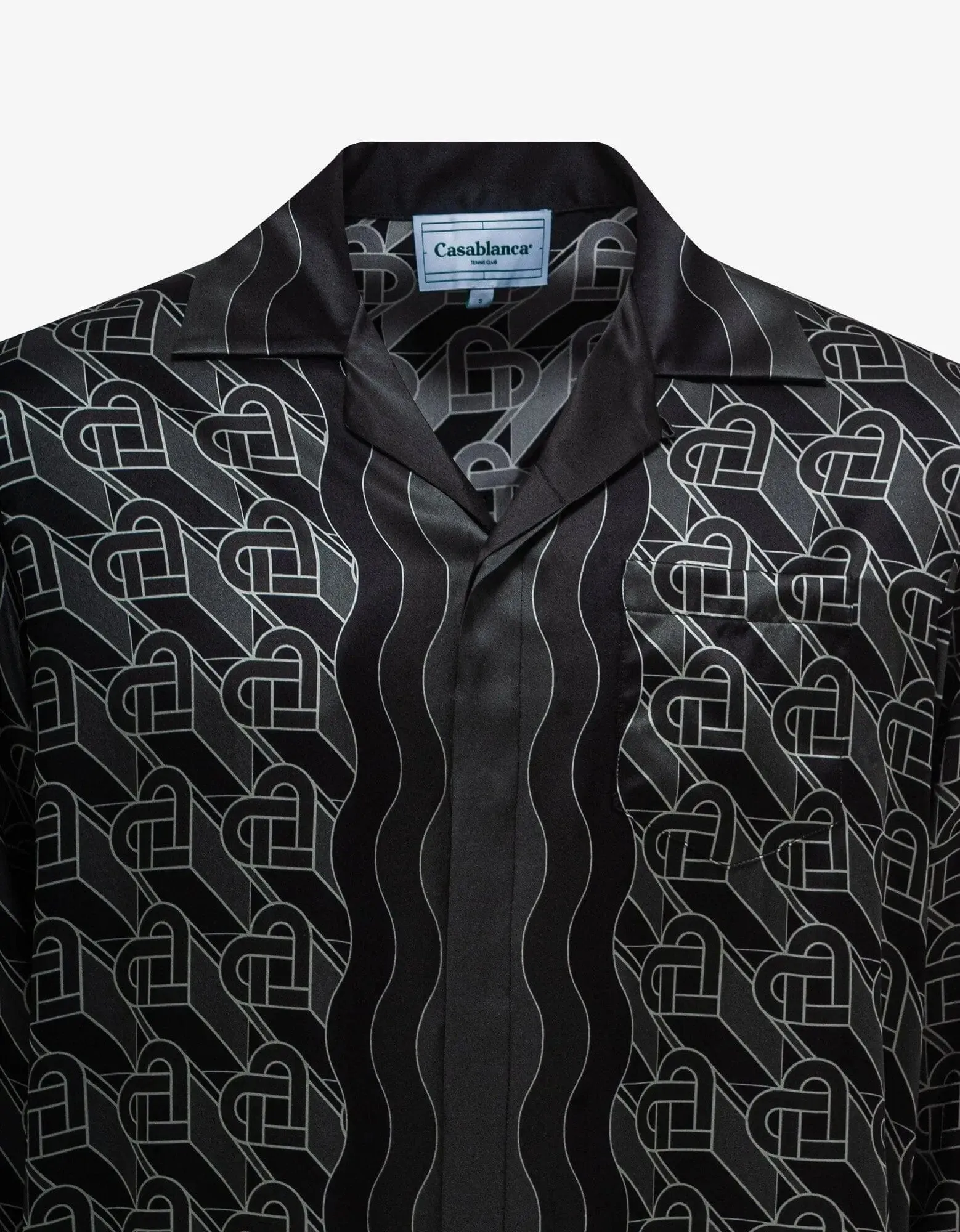 Casablanca Black Heart Monogram Silk Shirt