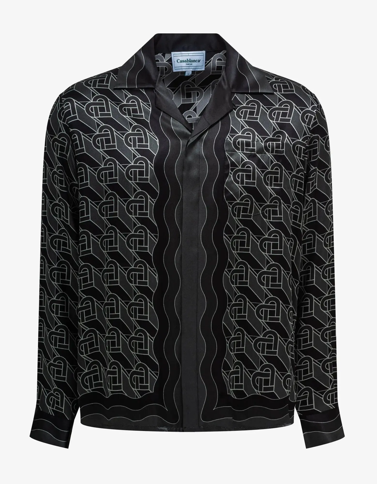 Casablanca Black Heart Monogram Silk Shirt