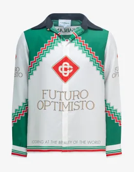 Casablanca Green Futuro Optimisto Silk Shirt