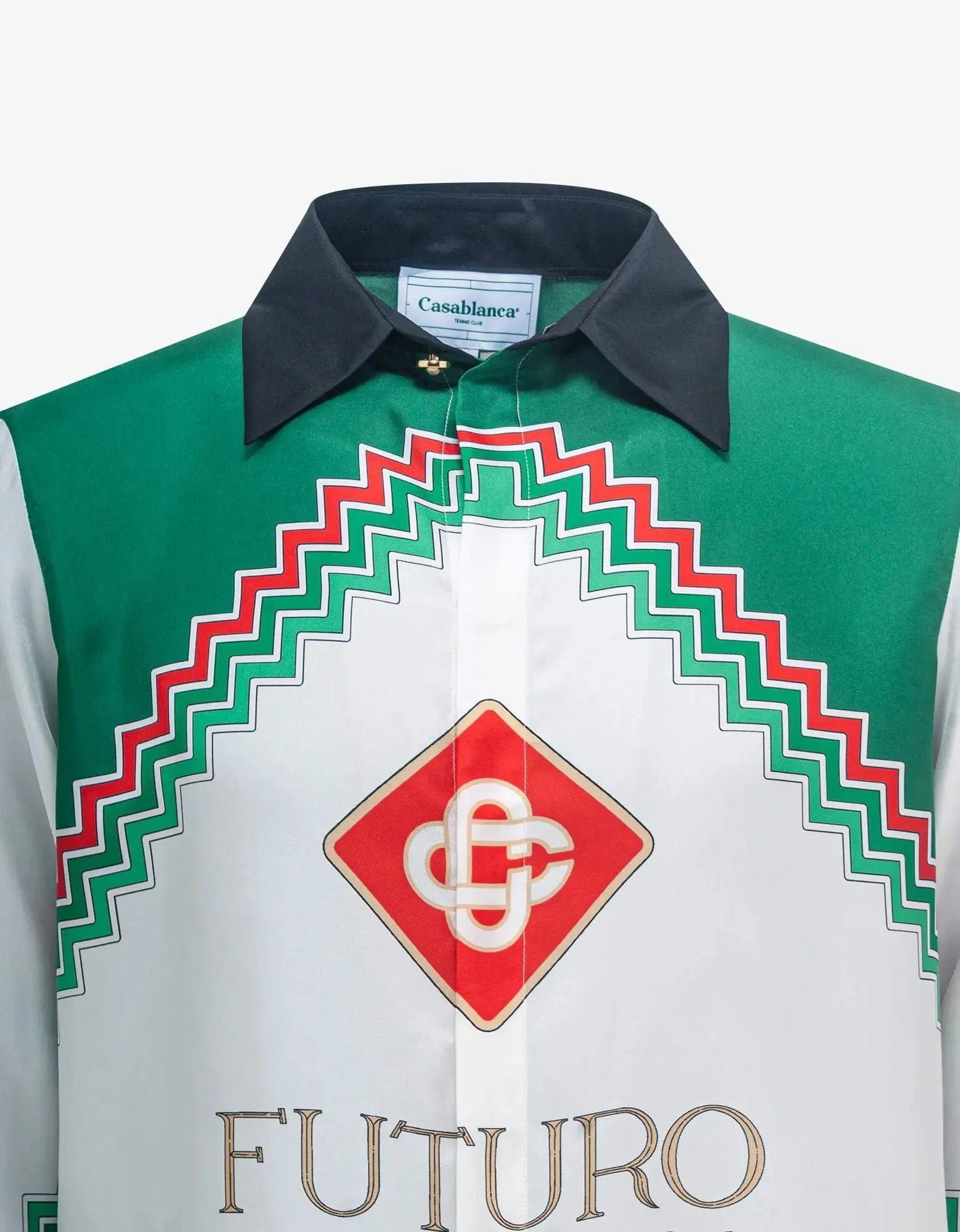 Casablanca Green Futuro Optimisto Silk Shirt