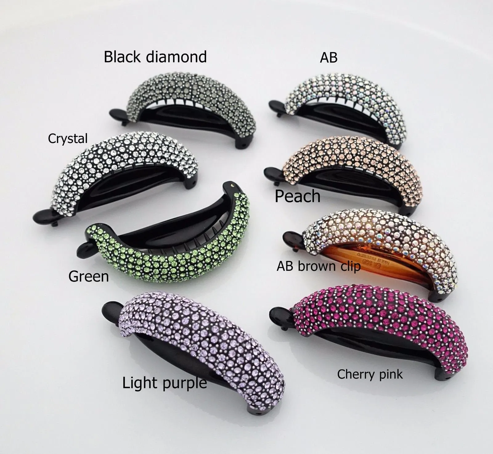 color rhinestone mounted hair moon hair claw clip dazzling hair claw clip