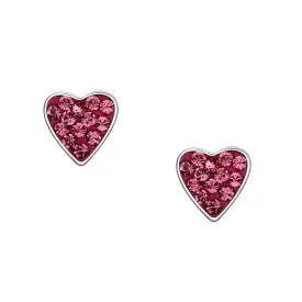 Crystal Heart Stud Earrings