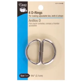 D-Rings Silver 1¼", 4 count