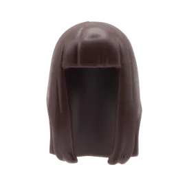 Dark Brown Over Shoulder with Blunt Fringe - LEGO Minifigure Hair