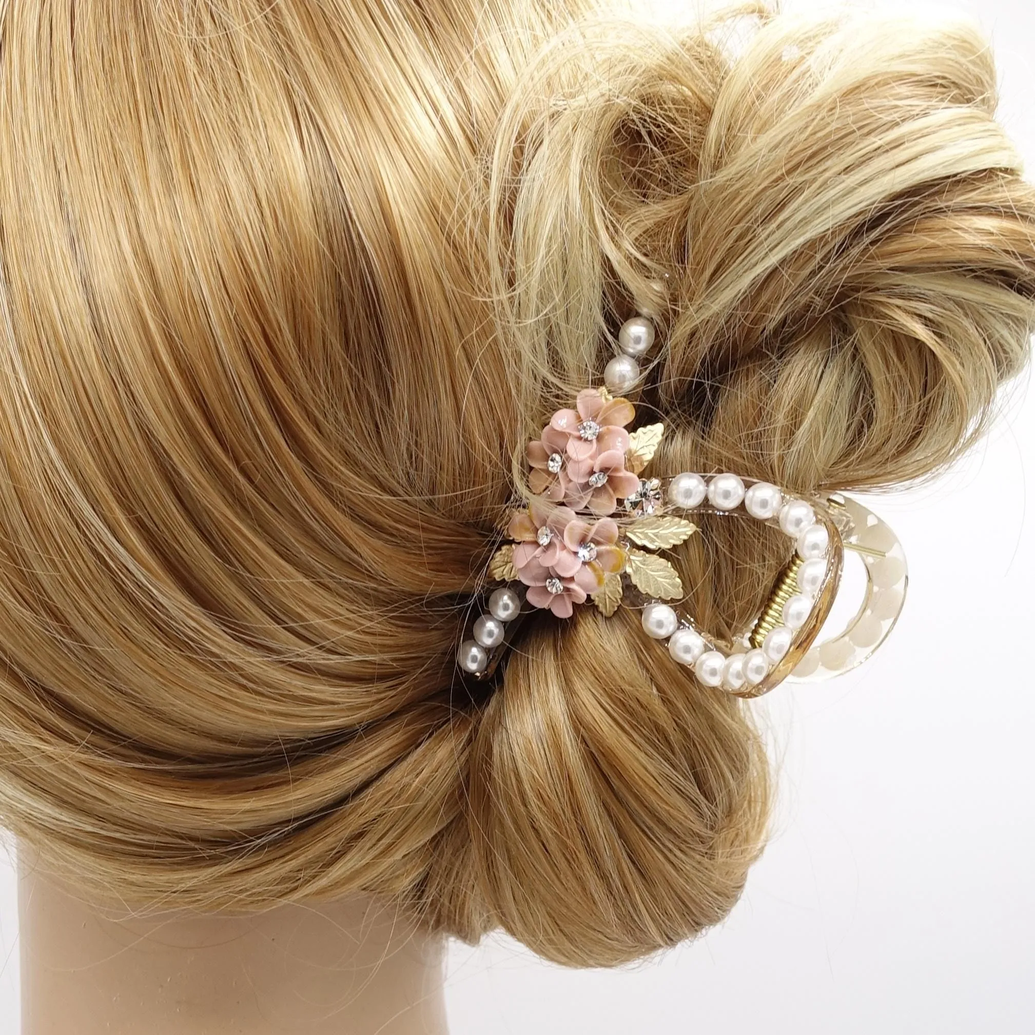 decorative hair claw, pearl hair claw, cute hair claw for women