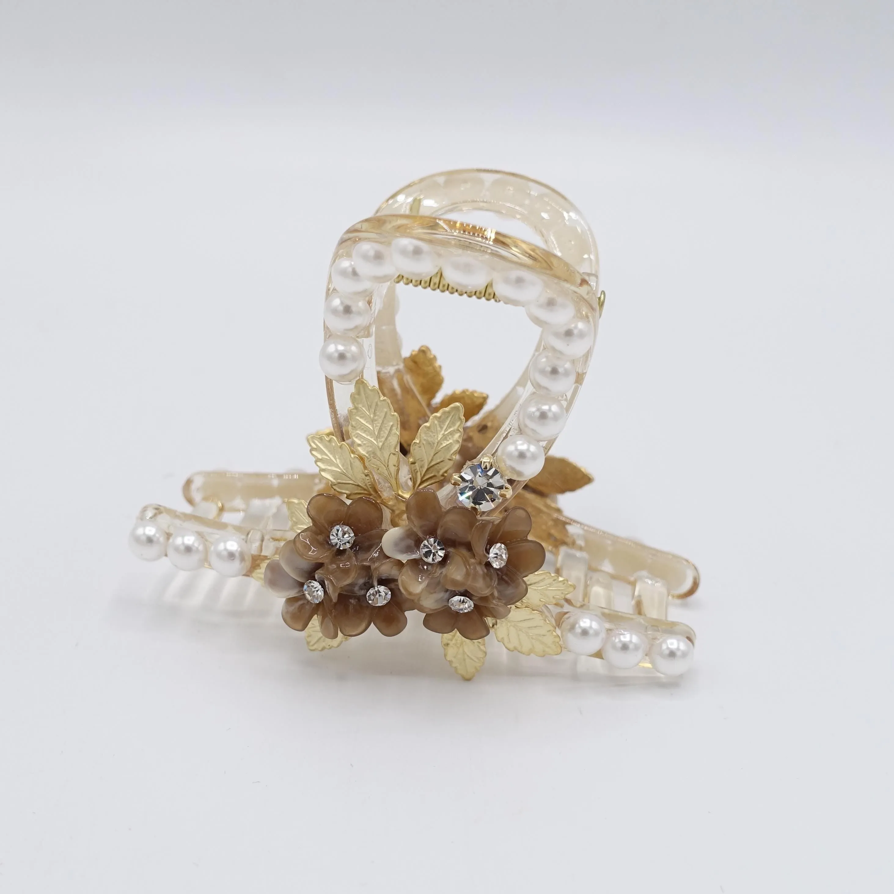 decorative hair claw, pearl hair claw, cute hair claw for women