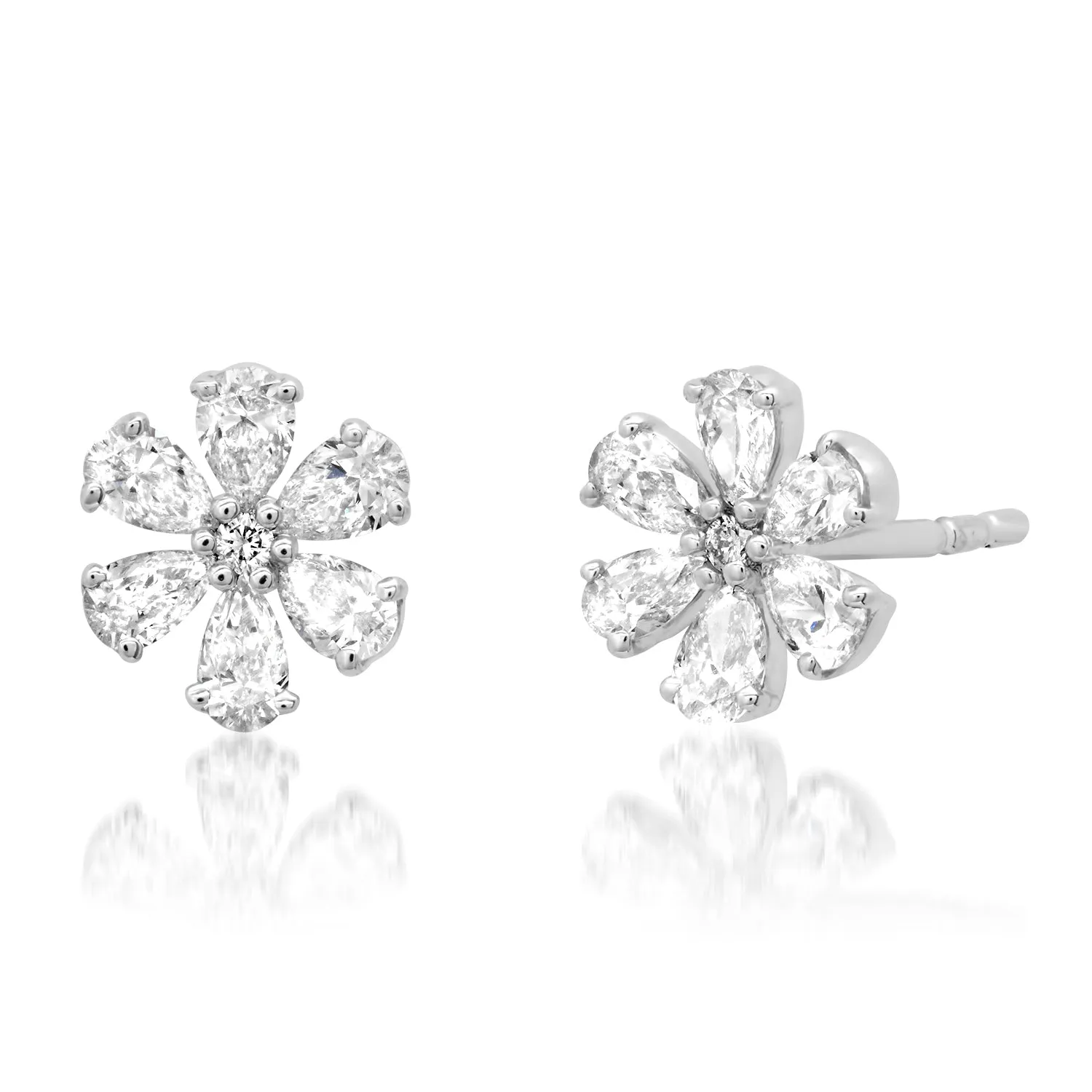 Diamond Daisy Stud Earrings