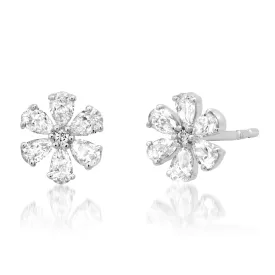 Diamond Daisy Stud Earrings