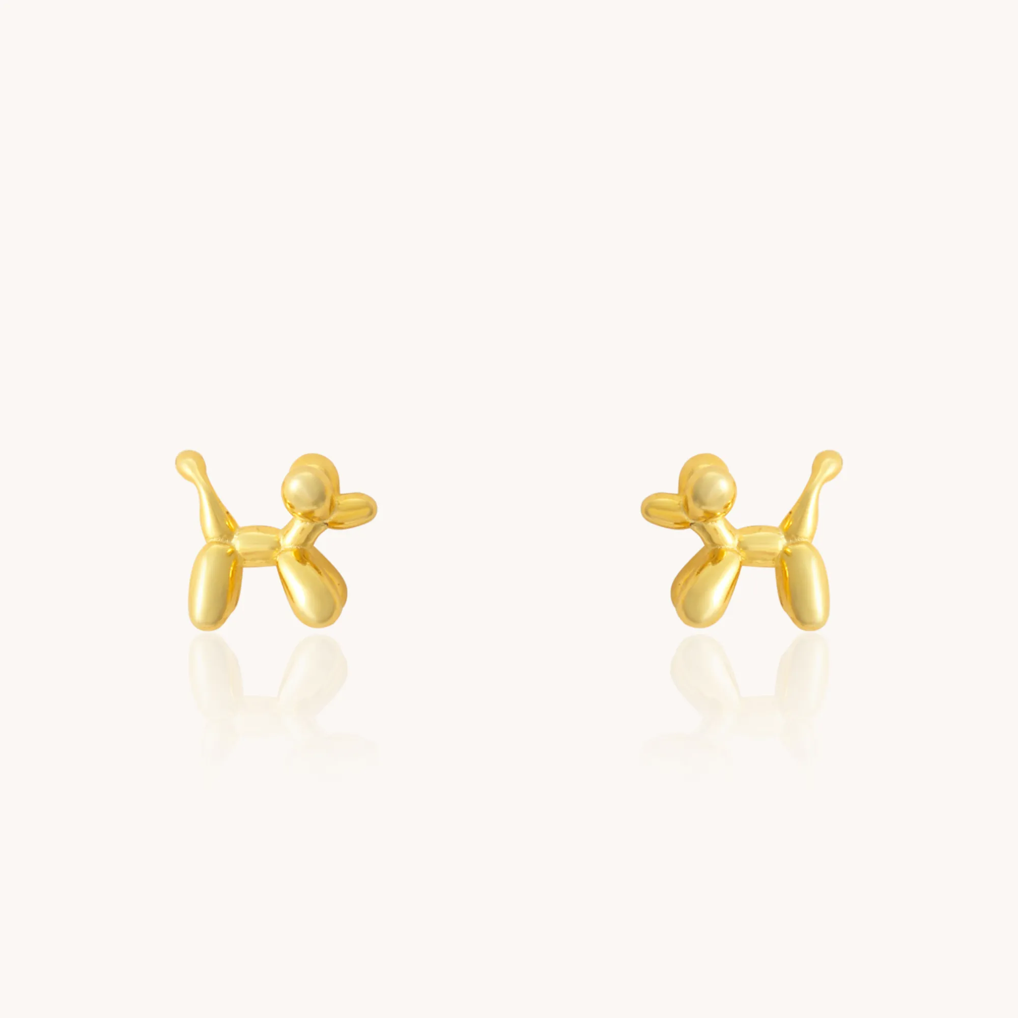 Dog Balloon Gold Stud Earrings