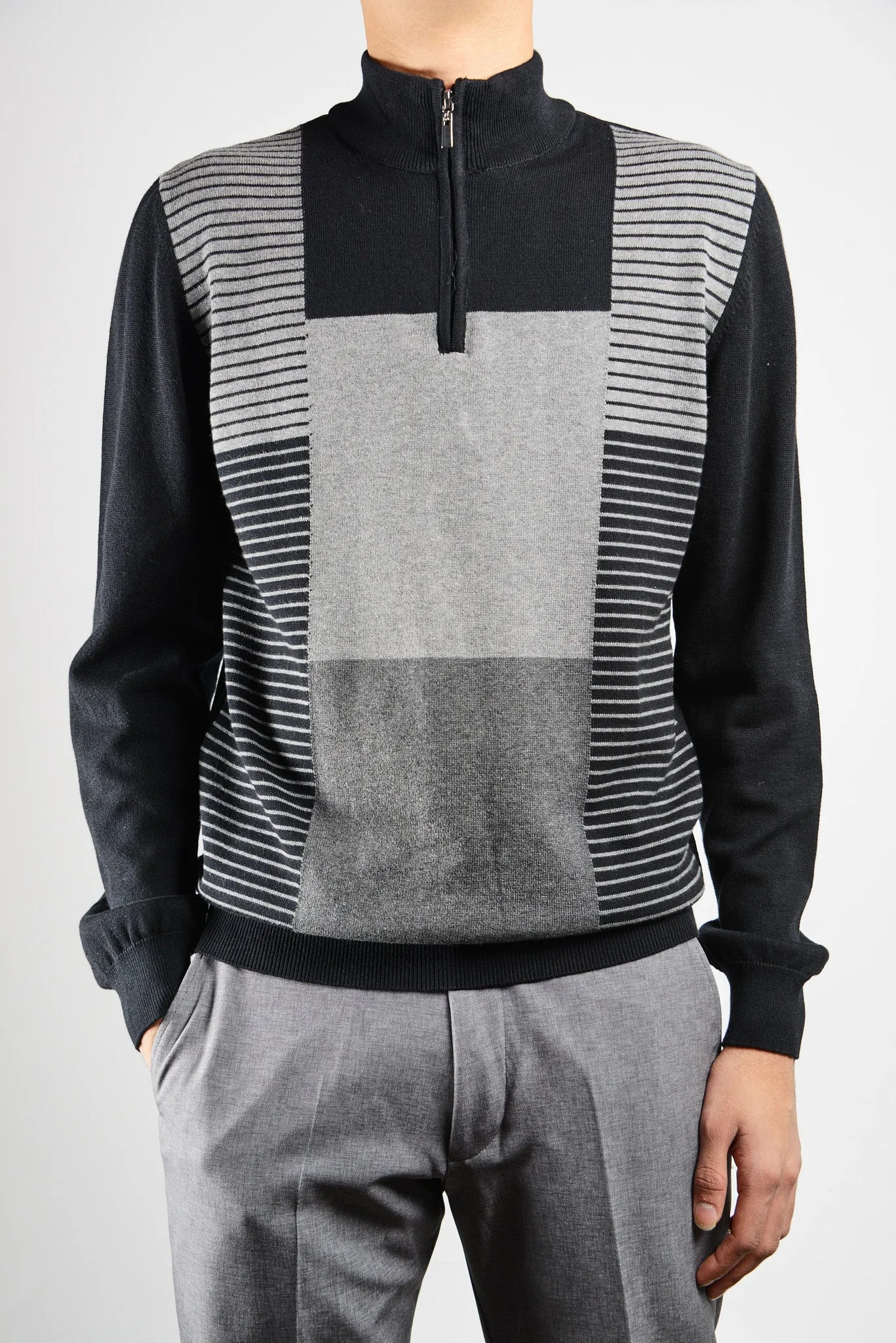 DT 1/4 Zip Geometric Ls