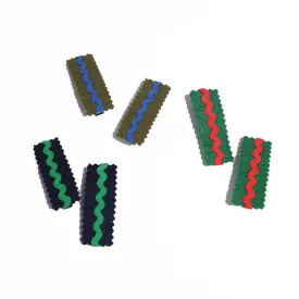 ELEK FELT RIC RAC HAIR CLIPS (SET OF 6)