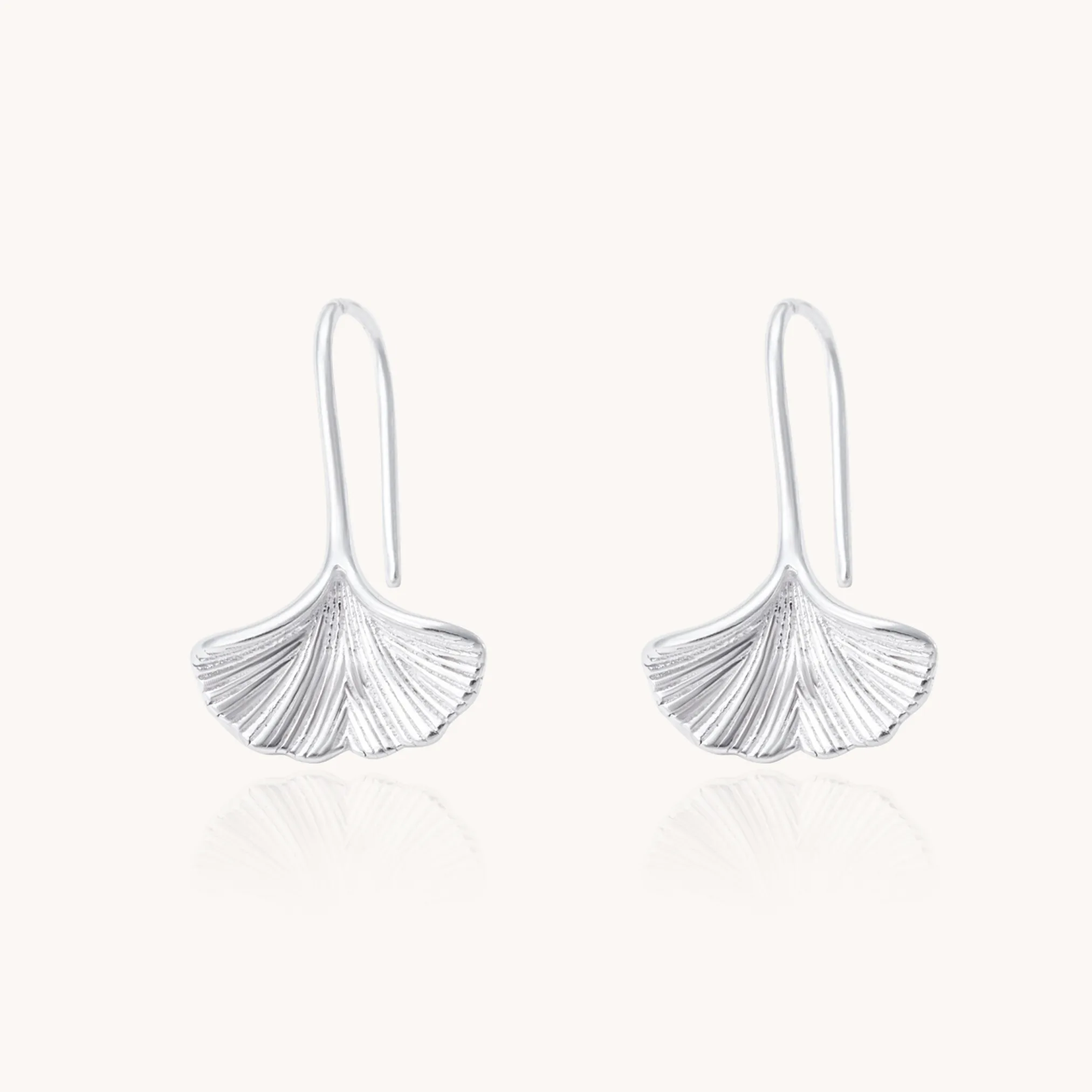 Gingko Leaf Silver Stud Earrings