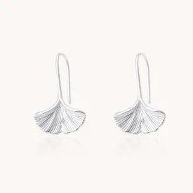 Gingko Leaf Silver Stud Earrings