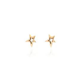 Gold Shooting Star Stud Earrings