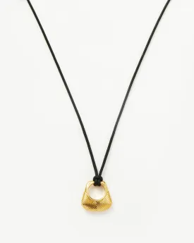 Hera Ridge Pendant Cord Necklace | 18k Gold Plated