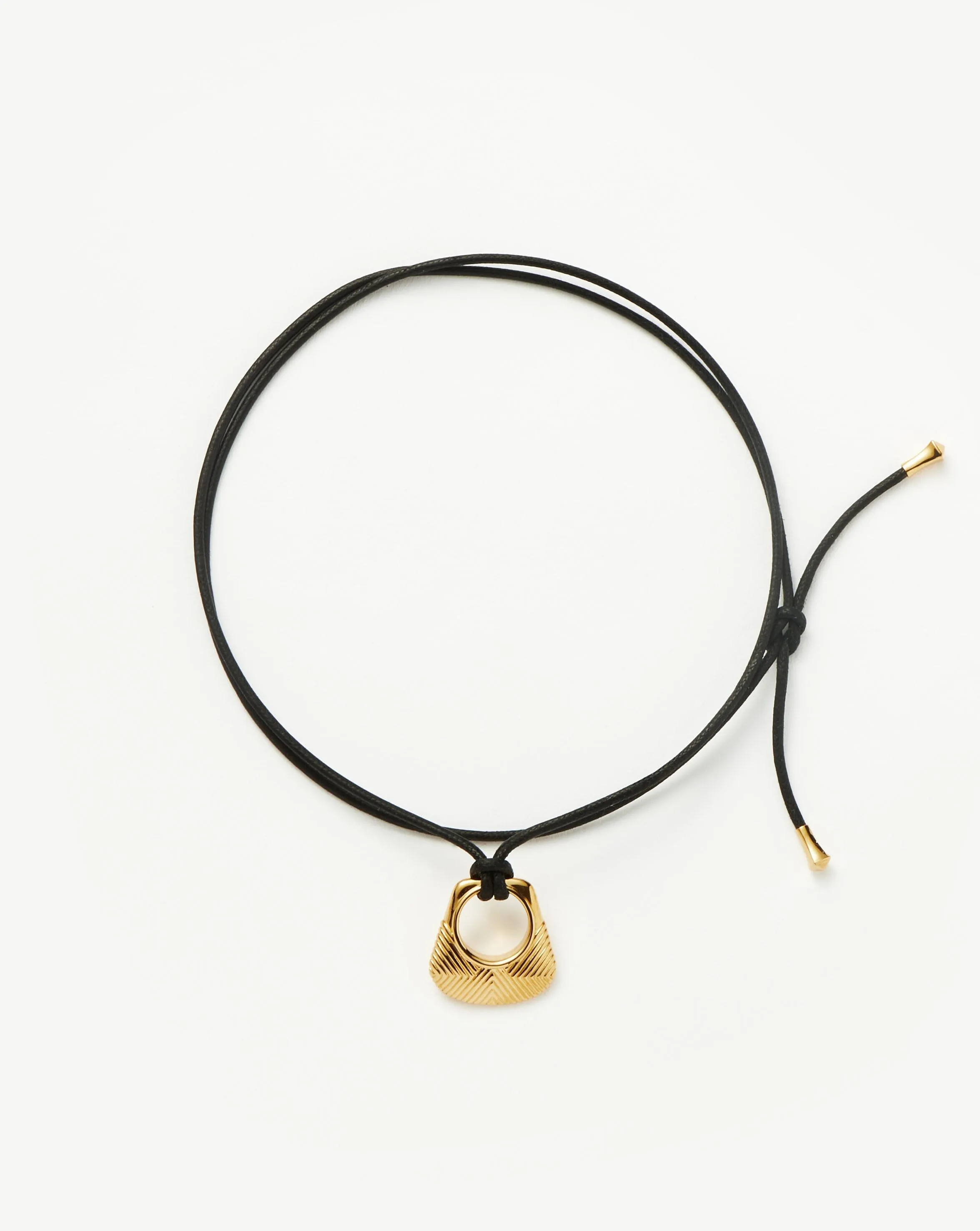 Hera Ridge Pendant Cord Necklace | 18k Gold Plated