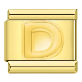 Letter D in Gold, on Gold