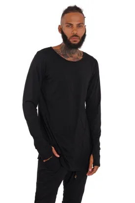 Luanda Mens Longline Long Sleeve T Shirt