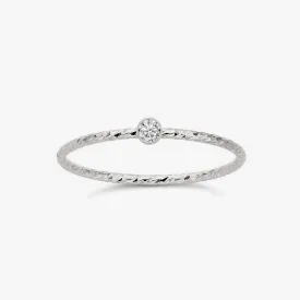 Mini Sparkle Bezel Ring Silver