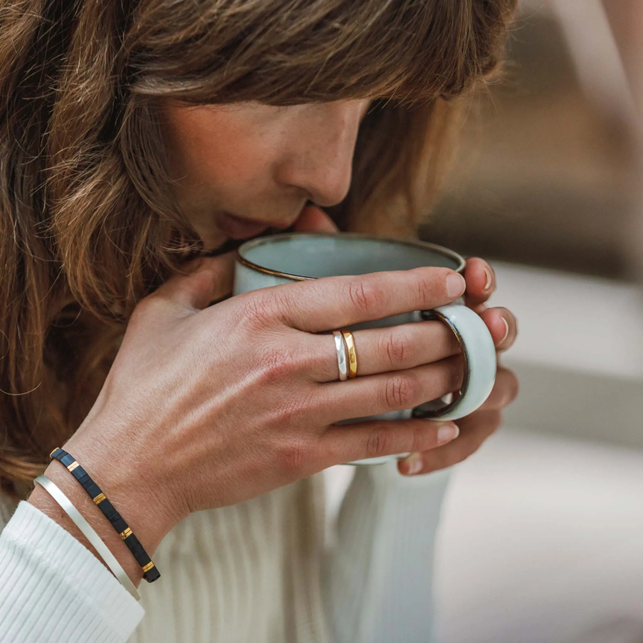 Nomad Silver Faceted Ring