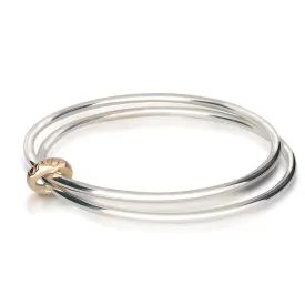 'One Love' Original Silver & Gold Double Bangle