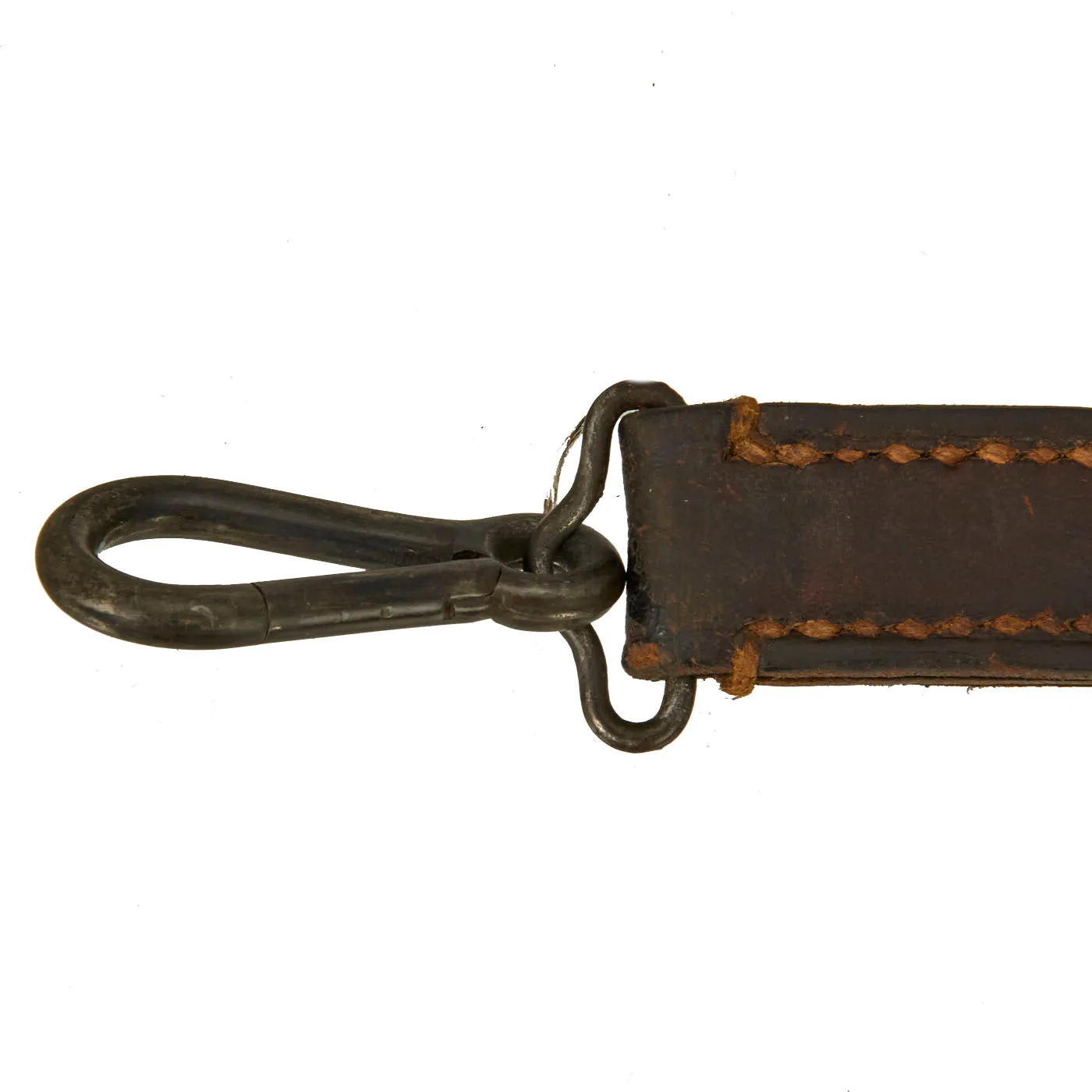 Original German WWII MG 42 Padded Leather Carry Sling - Geteilte Trageriemen