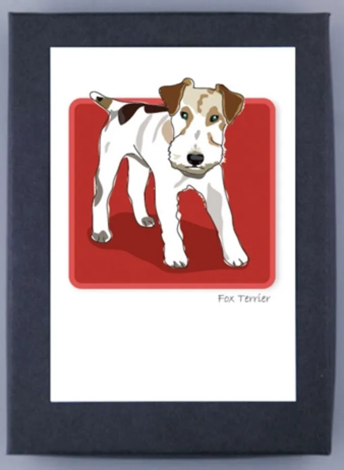 Paper Russells Boxed Note Cards - Fox Terrier