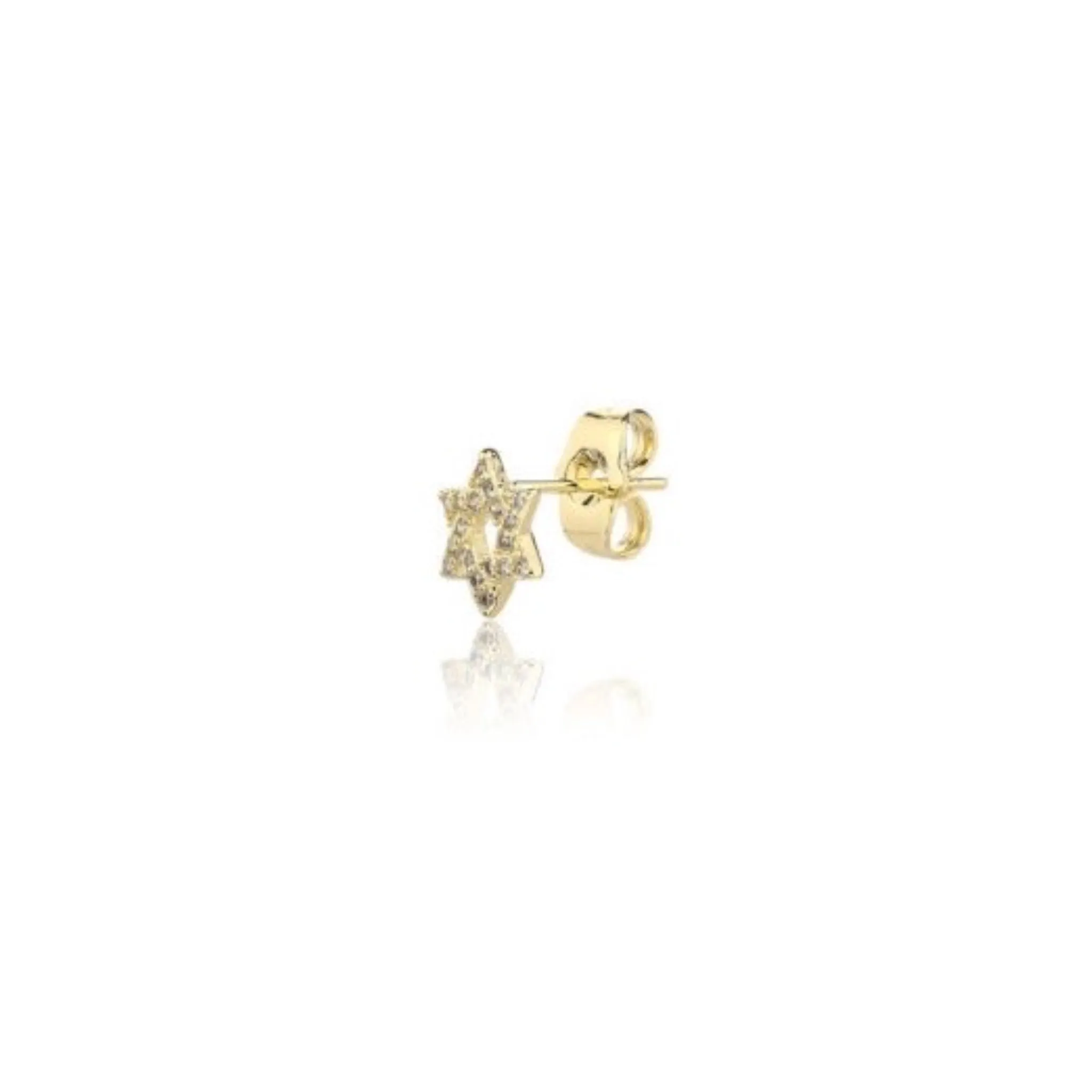 Pave Magen David Stud Earring