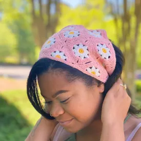 Retro Daisy Crochet Bandana