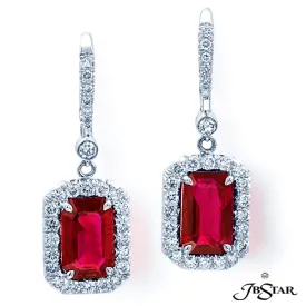 Ruby & Diamond Drop Earrings