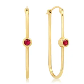 Ruby Elongated Earring