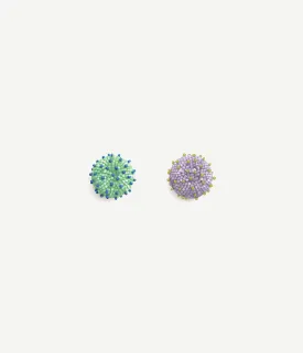 SKARBY Purple and Mint Beaded Earrings